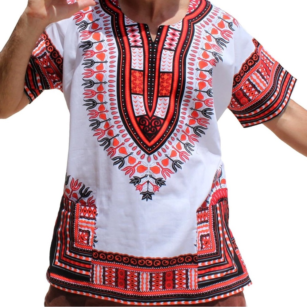 RaanPahMuang Bright Africa White Dashiki 5X NWT